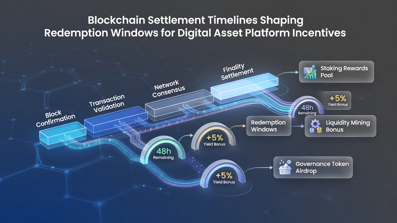 Grafik zu Einlösungsfenstern und Blockchain-Transaktionsbestätigungen