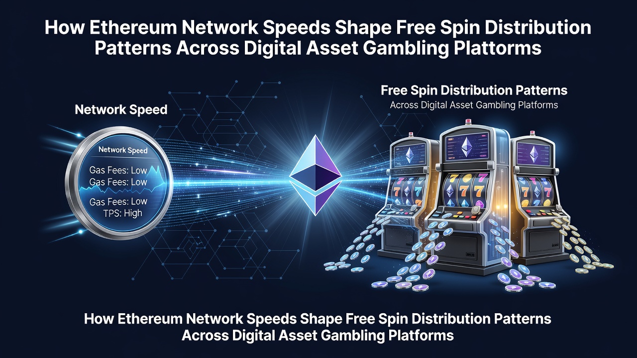 Darstellung der Ethereum-Blockchain mit Fokus auf Transaktionsgeschwindigkeiten und Free-Spin-Verteilungen in digitalen Casinos