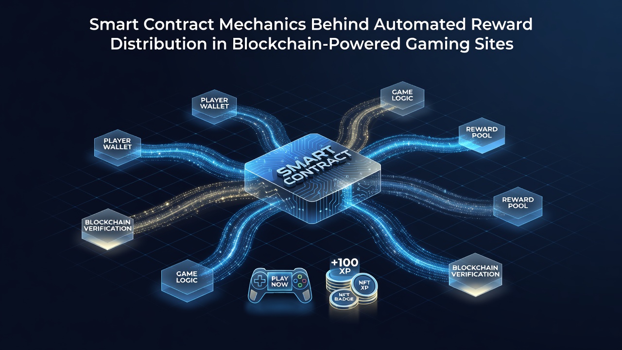 Smart Contract Code Visualisierung auf einer Blockchain-Plattform für Gaming-Belohnungen