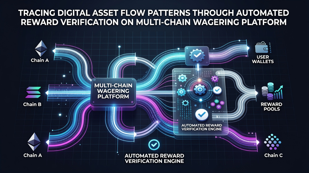 Darstellung automatisierter Belohnungsverifizierung und resultierender Asset-Flussmuster auf Multi-Chain-Systemen
